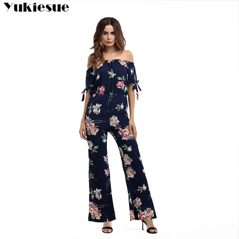 Boho с открытыми плечами костюм комбинезон боди Женский средства ухода за кожей для женщин Лето 2019 г. комбинезоны для малышек