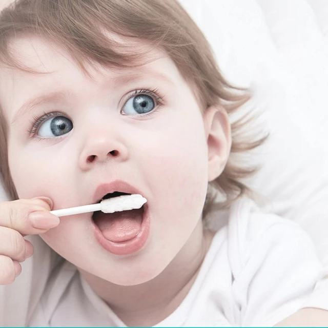 Cepillo de dientes para bebés, cepillo de dientes para bebés, limpiador de  lengua desechable, gasa cepillo de dientes para limpieza oral infantil