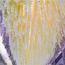 Абсолютно новые поделки 34 см длина/шт. искусственный цветок глицинии лоза ручной работы гирлянда для развешивания для дома Свадебные декоративные ротанга