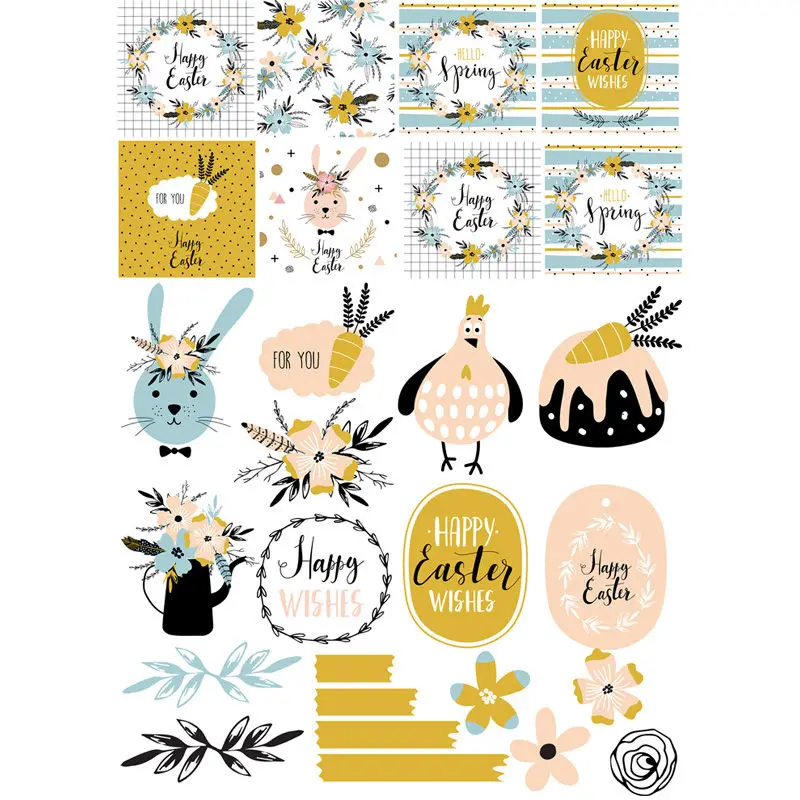 

2 pcs/lot Kawaii Easter Decoration DIY Uncut Planner Sticker Pack Post It Notebook Agenda Bullet Journal Stickers Scrapbooking