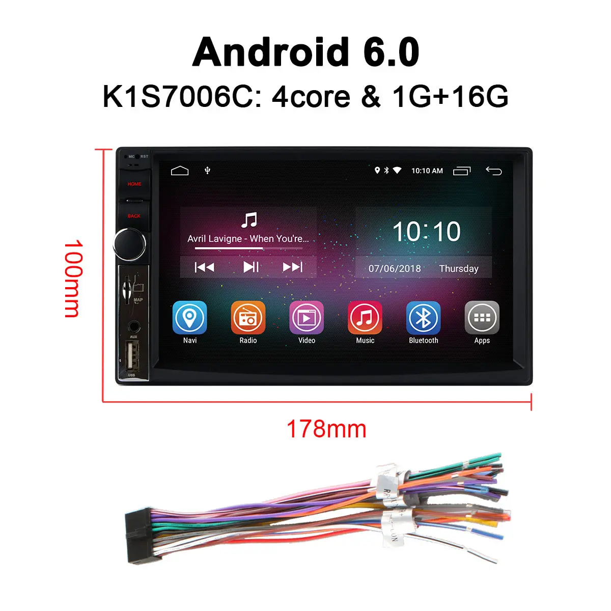 Owice 2 ГБ Android 8,1 универсальное радио автомобильный dvd 2 din gps навигация Wifi стерео видео " автомобильный мультимедийный плеер Поддержка Bluetooth - Цвет: S7006 K1-Low