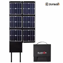 ELEGEEK 80W Folding Solar Panel Charger USB+DC Output Portable Solar Panel for Phone Laptop Power Bank Solar Generator