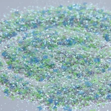 Зеленый синий белый смесь неоновых цветов устойчив к растворителям шестиугольник бабочки блески различной формы для дизайна ногтей и DIY украшения G409