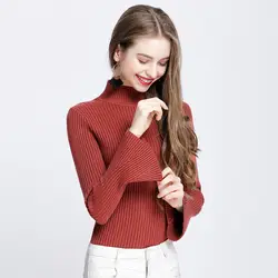 Демисезонный Для женщин модный свитер зимний вязаный свитер Повседневное Flare рукавом свитера Твердые эластичность пуловеры Для женщин