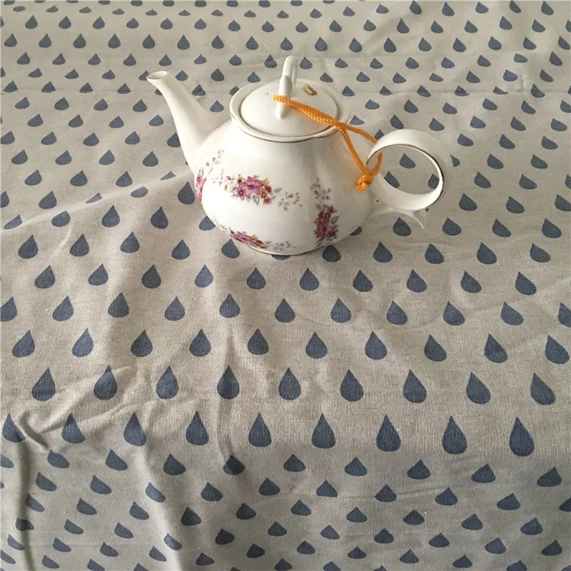 

Handmade Cotton Linen Tablecloth Cover Home Deco Print Water Drop 428f