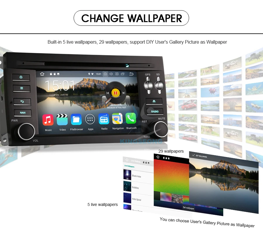 Perfect Android 8.0 Autoradio DAB+ Car DVD player USB WiFi 3G DTV-IN Bluetooth RDS USB BT CD Player GPS Sat Nav for Porsche Cayenne 11