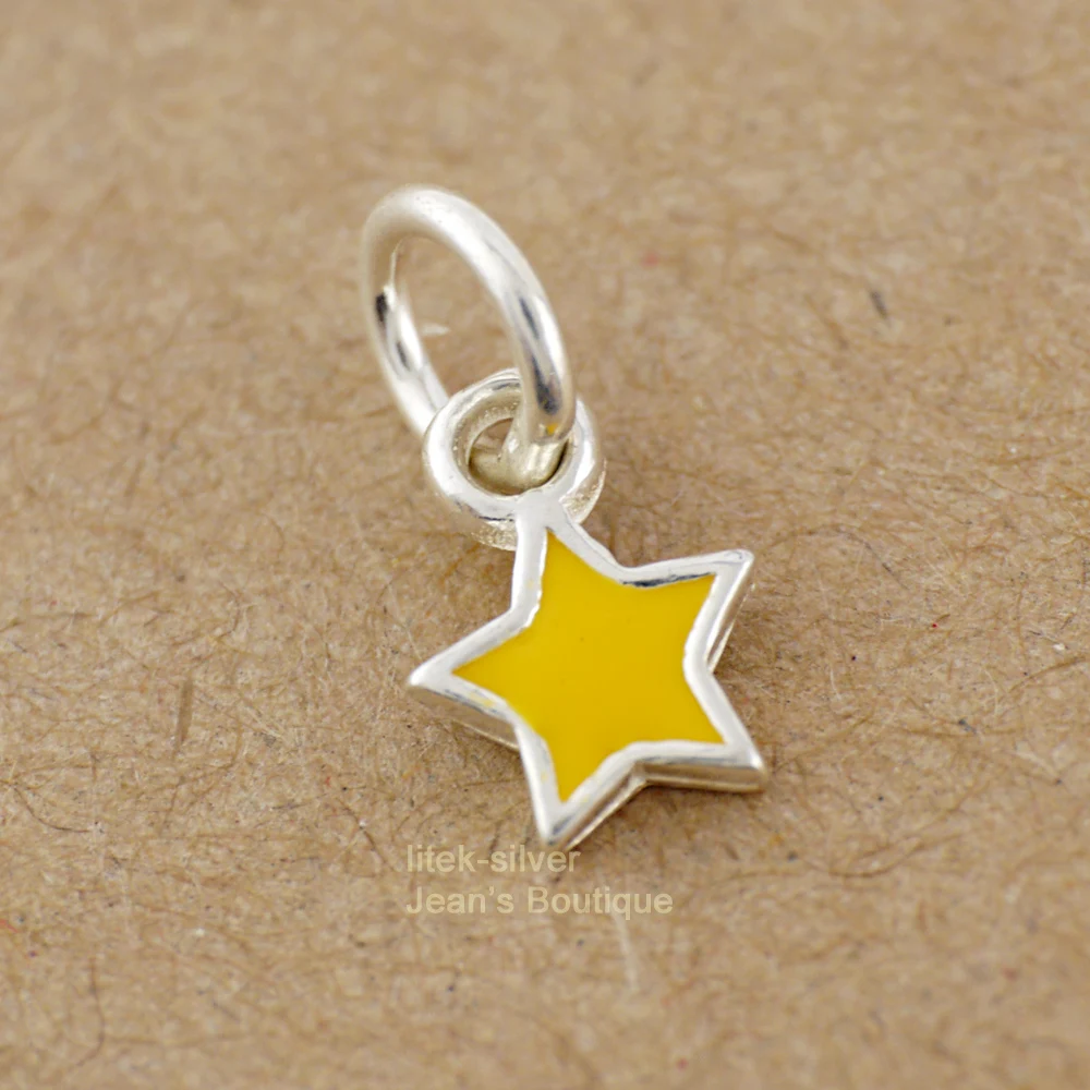 

925 Solid Solid Sterling Silver Lovely Tiny Star Bracelet Dangle Charm DIY Jewelry A2890