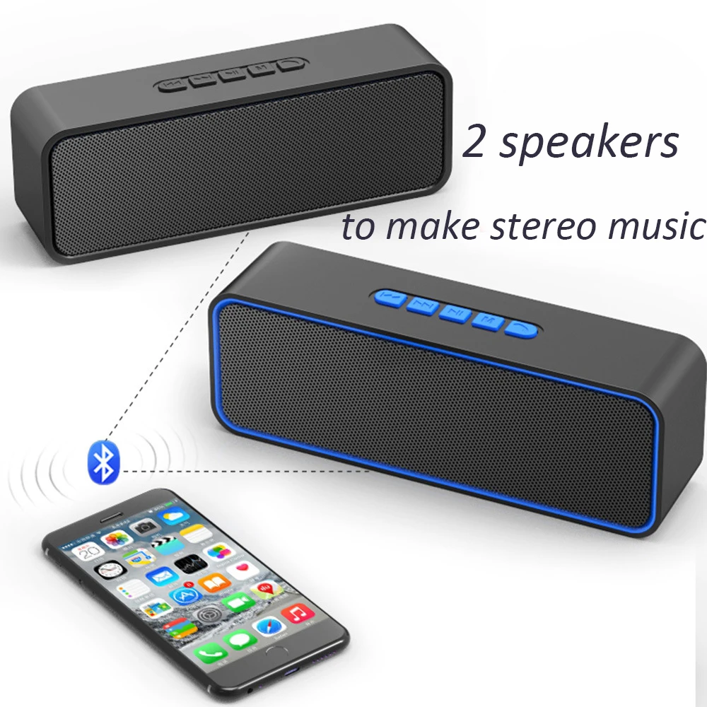 Мини Bluetooth колонка Портативная Беспроводная 3D стерео звук поддержка TF