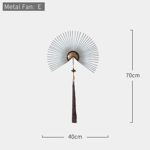 Металлические настенные украшения цветок гостиная настенный орнамент китайский современный креативный Диван ТВ фон 3d висящий роскошный настенный Декор - Цвет: Metal Fan E40
