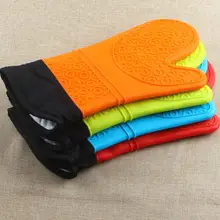 50 шт 190 г Длинные и добавить хлопок силиконовое покрытие перчатки для микроволновой печи термостойкие перчатки для барбекю и выпечки печь MittSN1808