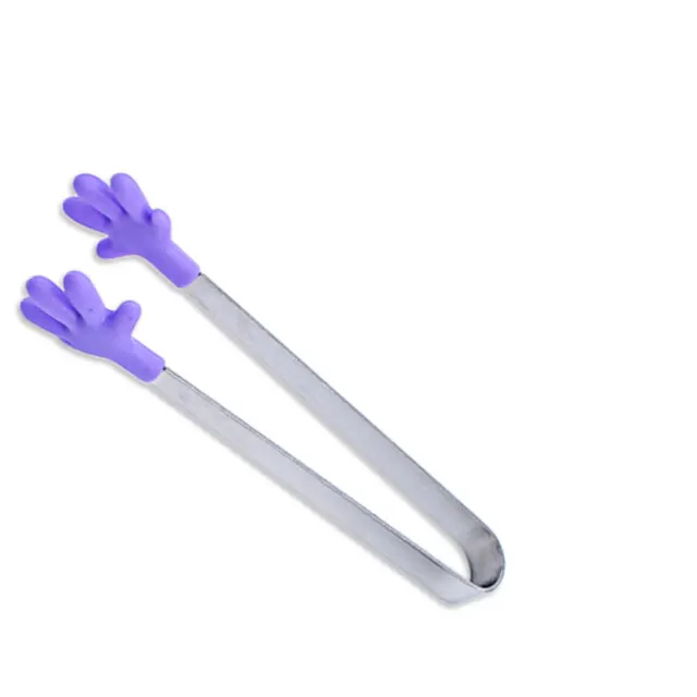Kis Pálma Szilikon Klip Nem Csúszás Rozsdamentes Acél Mini Étel Jég Négyzet Suger Bbq Konyhai Fogók - Image 2