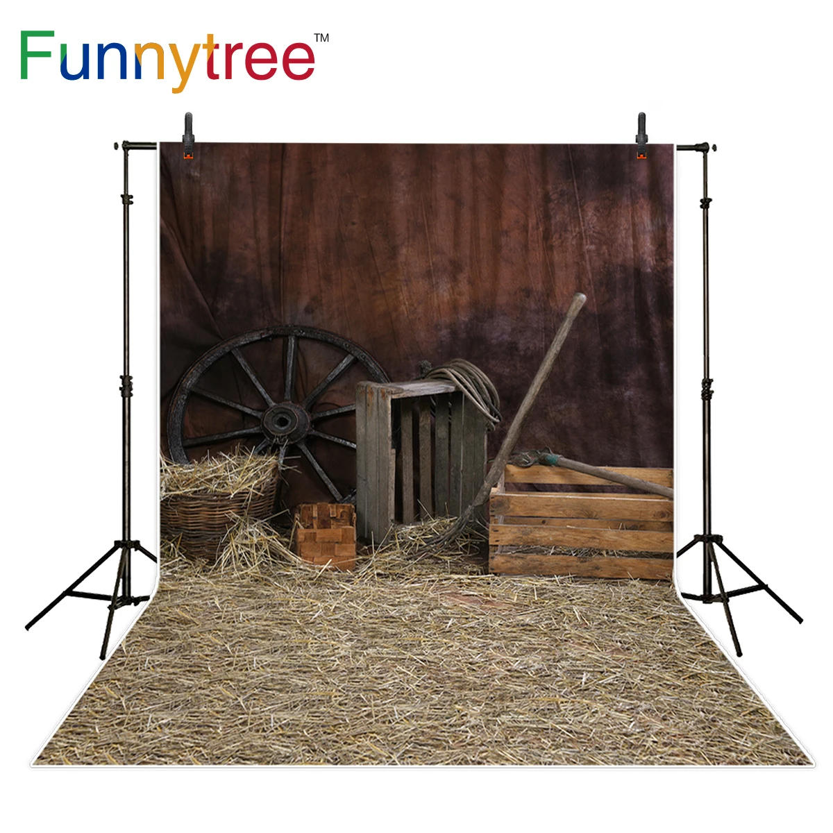 Фотофон Funnytree для фотостудии фотостудия на заднюю часть Рождество Западный город