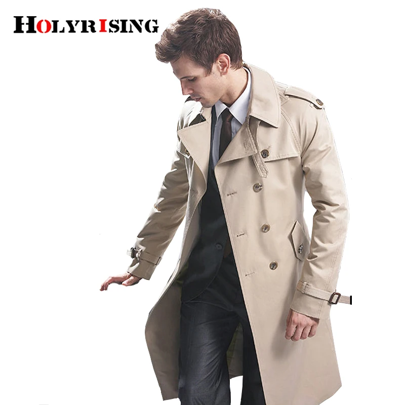 Gabardina Abrigo Hombre Casual Slim Fit Cortavientos Talla Grande Sólido  Abrigo Largo Hombres Moda Chaqueta de Primavera Homme