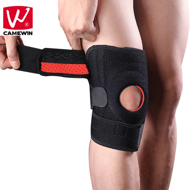 CAMEWIN 1 Pair Silicone Knee Pads with 4 Springs Running Hiking Basketball Tennis Skate Board Knee Protector Sports Knee Support CAMEWIN 1 Pair Silicone Knee Pads with 4 Springs Running Hiking Basketball Tennis Skate Board Knee Protector Sports Knee Support