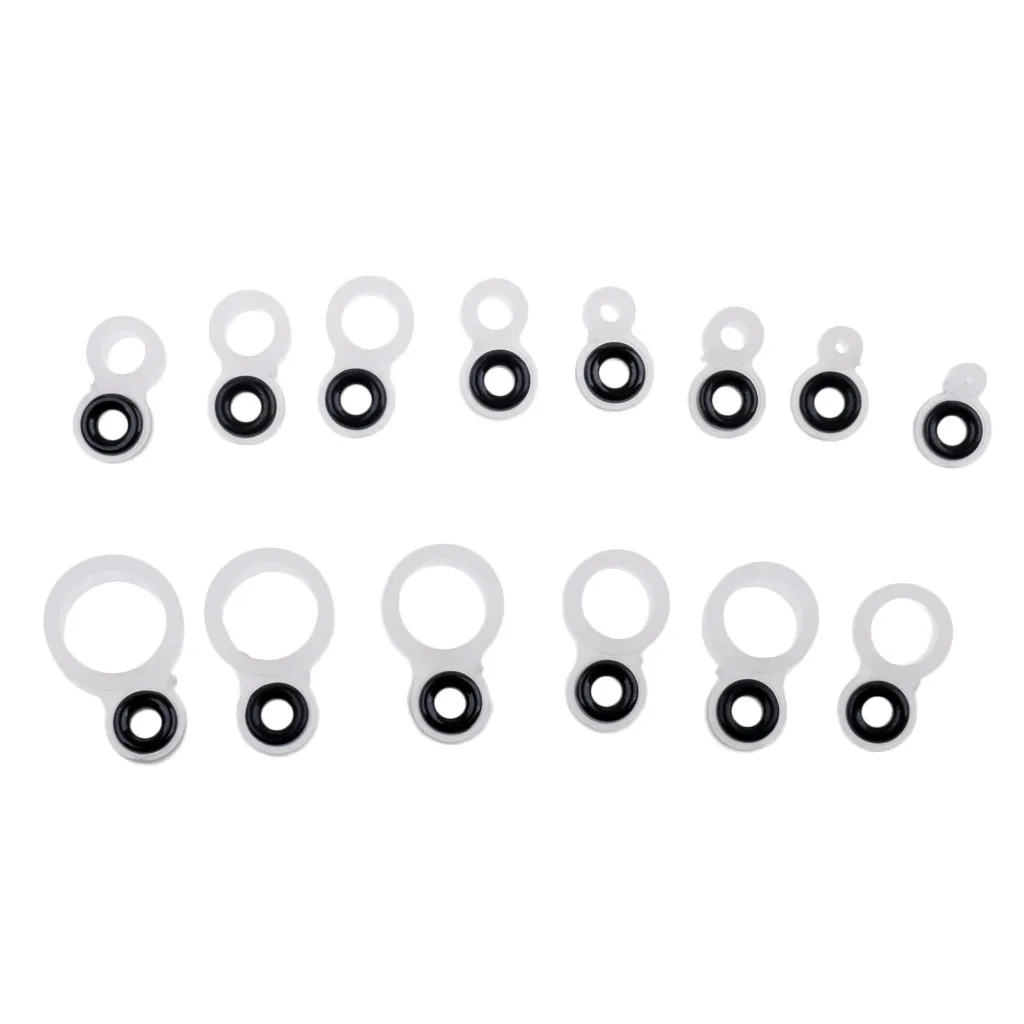 14Pcs/set Silicone and Ceramic Fishing Rod Guides Rod Repair Kit DIY Rod Tip Eye Rings Fishing Repair Accessories Rod Pesca
