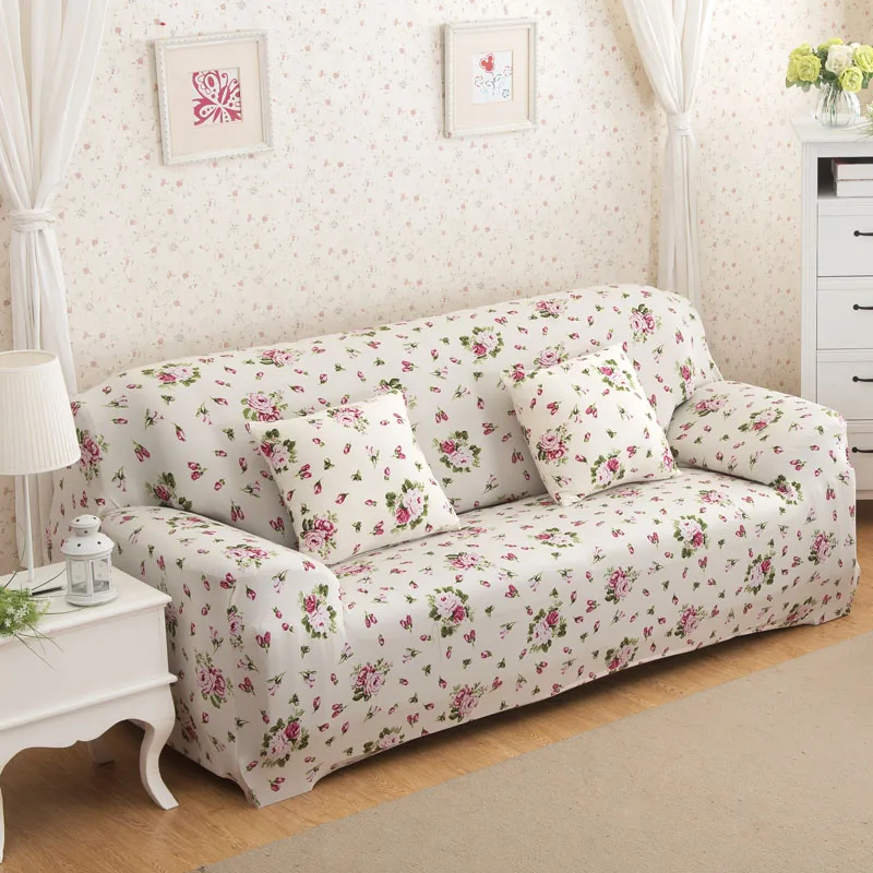 24colors Sofa slipcover Flower Printed Universal Stretch Sofa Covers Polyester Modern Loveseat