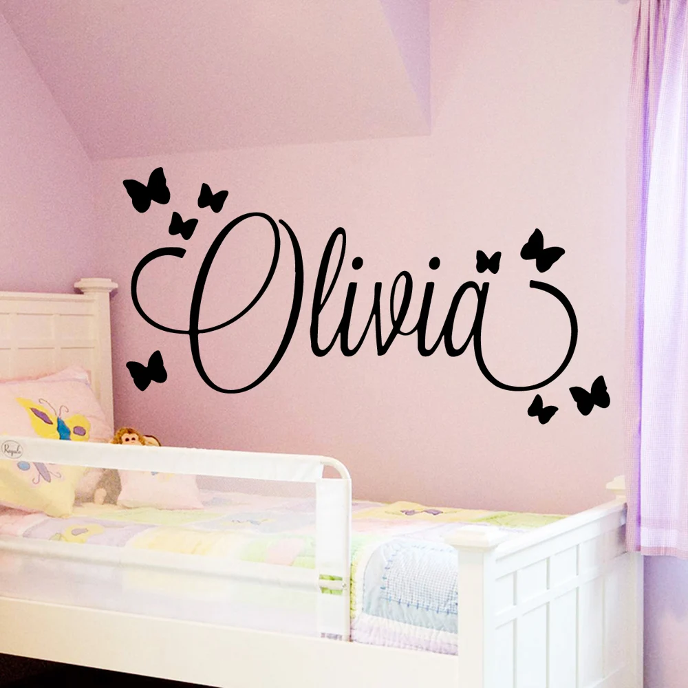

Large Size Personalized Custom Name Wall Sticker Art Decal Babys Wall Stickers For Kids Girls Boys Room Decoration Bedroom Mural