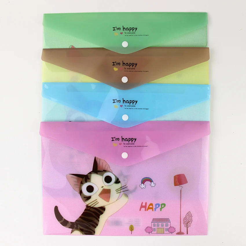 

BP 1 PC Cute Cartoon Cheese Cat PVC A4 Filing Products File Folder Storage Stationery School Office Supplies WJ-XXWJ29/