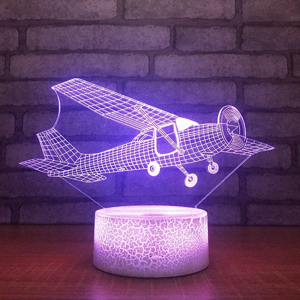 Светодиодный 3D вертолет Новинка освещение дизайн самолета креативный акриловый сенсорный светильник Праздничные огни подарки для детей - Цвет: L9332-47
