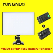 YONGNUO YN-300 YN300 Air светодиодный свет Панель на Камера 3200 К-5500 К с NP-F550 Батарея и Зарядное устройство для Canon цифровых зеркальных фотокамер Nikon