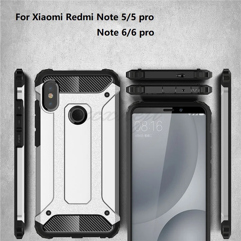 

For Xiaomi Redmi Note 5 5 pro Note 6 6 Pro Diamond Armor Shockproof Hybird Hard and durable rubber sleeve Capa For Note 5 Cover