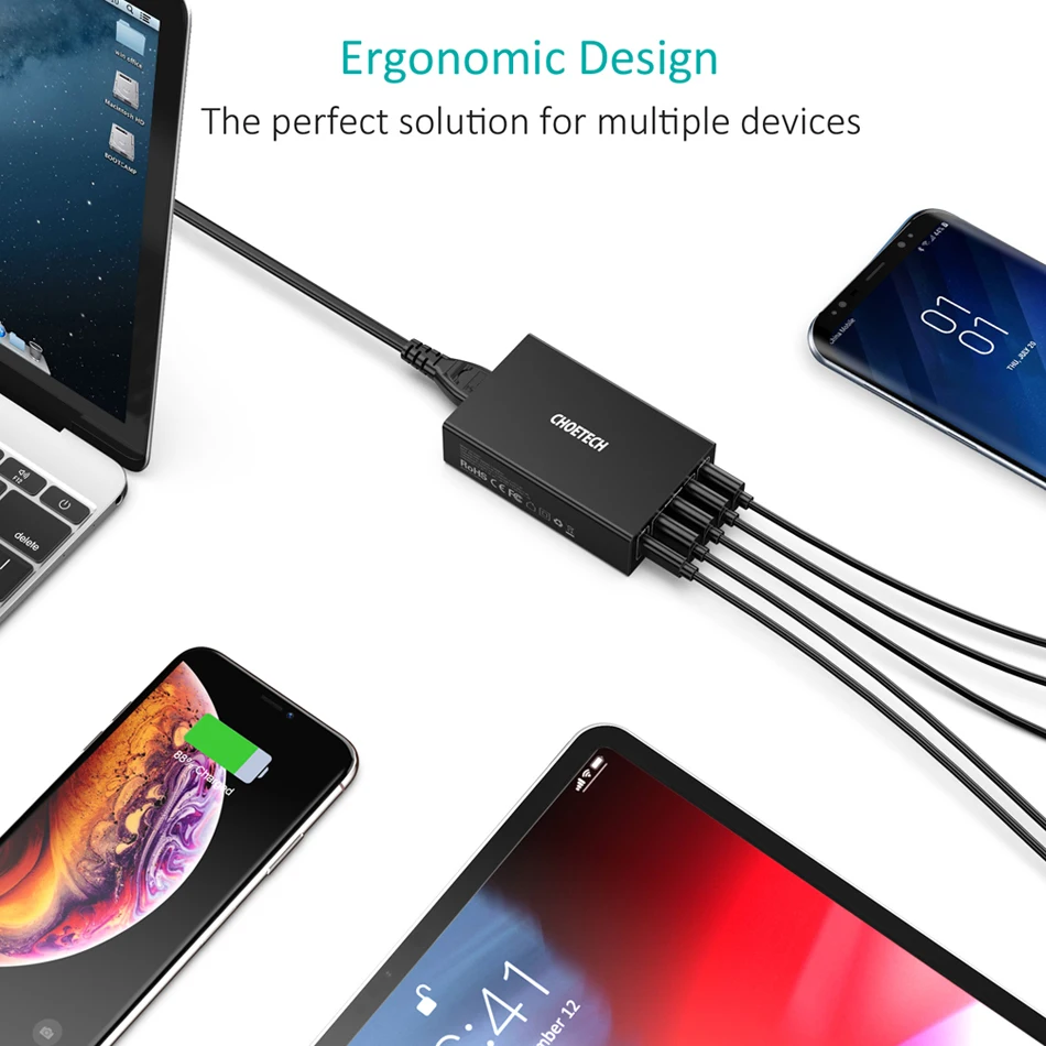 Зарядное устройство CHOETECH Quick Charge 3 0 USB 60 Вт QC3.0 QC Turbo Быстрая зарядка