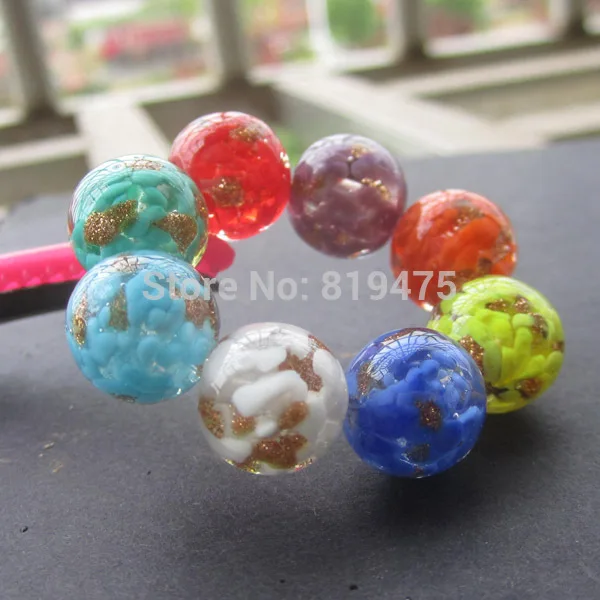 

10PCS 12mm Glass lampwork beads Hand made Beads Bracelet Round Multi-color for jewelry making