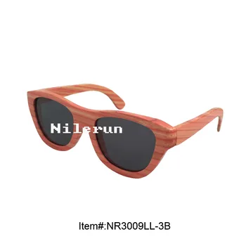 

fashion women's colorful pink stripes bamboo sunglasses
