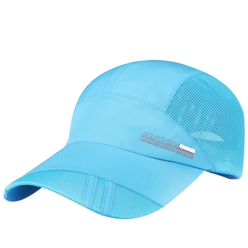 Perimedes New Mesh Cap Fishermen Outdoor Sport Mesh hat Quick-drying Summer Visor Climbing Hunting Desert Cap Casquette#y30 - Цвет: Небесно-голубой