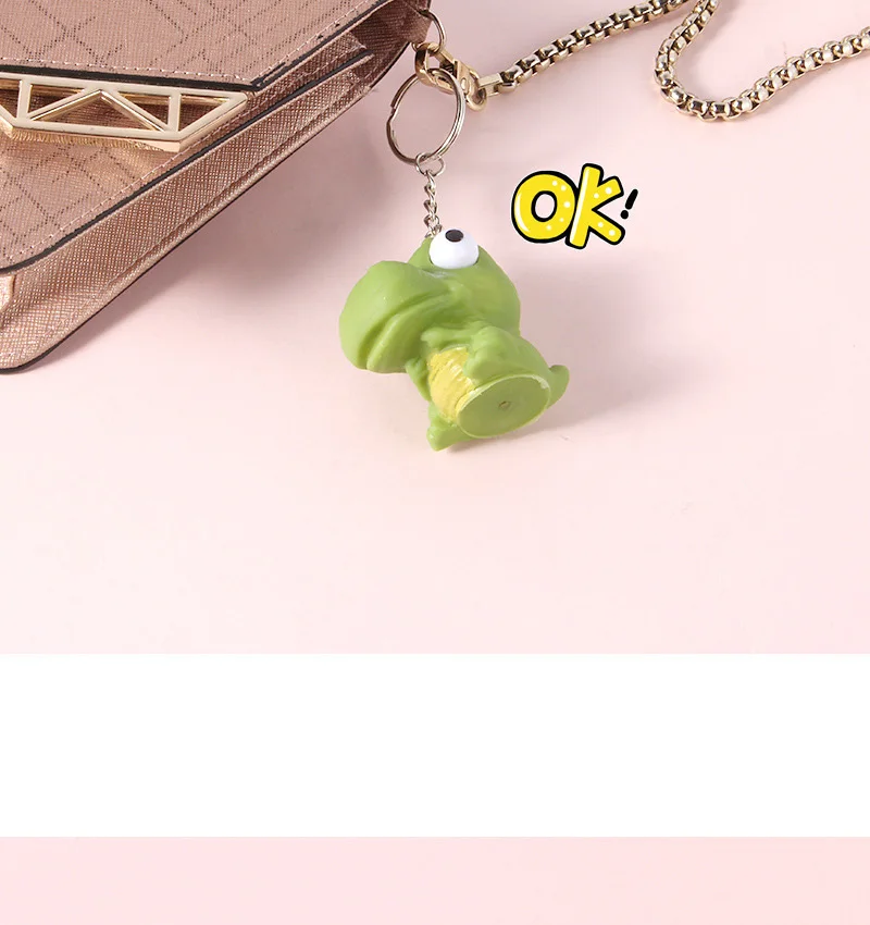 Best selling Cute cartoon squeezing key chain Dinosaur design Spoof decompression Plaything children's toy pendants Cultivating