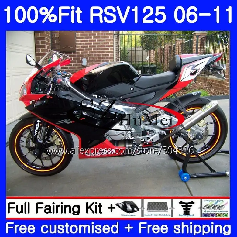 

Injection For Aprilia RS-125 RS125 06 07 08 09 10 11 80NO.1 RS4 RSV125 RS 125 2006 2007 2008 2009 2010 2011 Fairing Red black