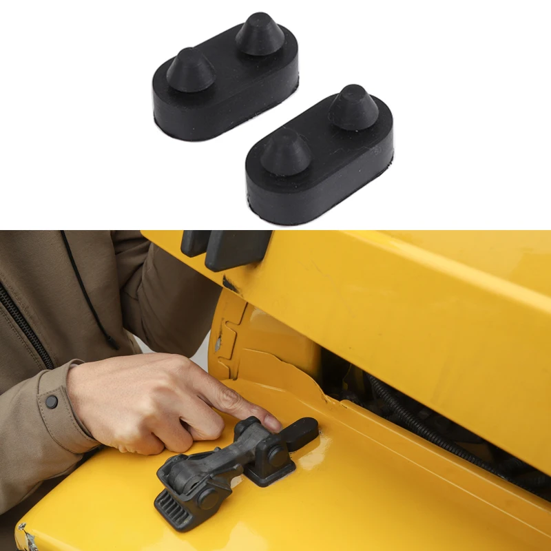 

Car Exterior Hood Lock Latches Locking Catch Brackets Kit for Jeep Wrangler TJ 1997-2006 Black Rubber Protection Cover Styling