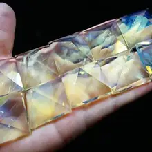 10 PS Прекрасный желтый плавильный прозрачный пирамида из кристалла кварца