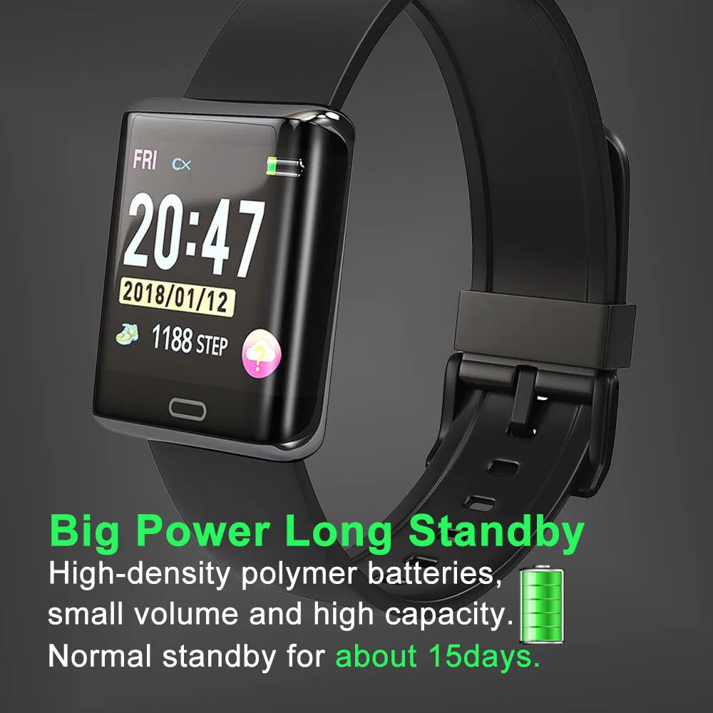 Twinbuys T11 1.3inch TFT Screen Smart Watch Bluetooth 4.0 Heart Rate Sleep Monitor Blood Pressure Tracker Sports Bracelet