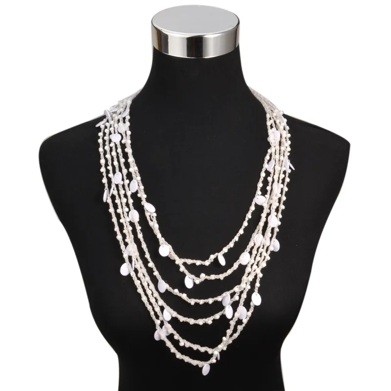 8 цветов богемский стиль бусины кулон чокер ожерелье этническое модное ювелирное изделие многослойная веревочная цепь массивное ожерелье для женщин