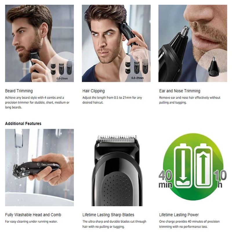 Braun 6 In 1 Men S Shaver Beard Trimmer Mgk3020 Ear Nose Shaving