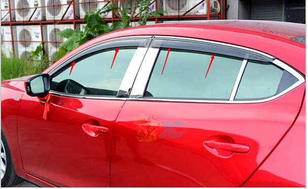 For Mazda 6 Atenza 2013-2015 Window Visor Vent Shade Rain/Sun/Wind Guard Cover Exterior Awnings Shelters Parts 4pcs For Mazda 6 Atenza 2013-2015 Window Visor Vent Shade Rain/Sun/Wind Guard Cover Exterior Awnings Shelters Parts 4pcs