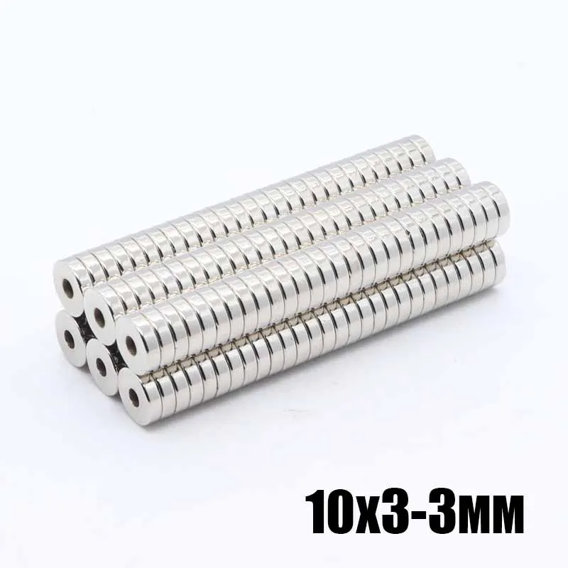 200pcs10x3-3 мм, неодимовый магнит 10x3-3мм редкоземельный маленький сильный Круглый постоянный холодильник Электромагнит magnemagneникель магнети