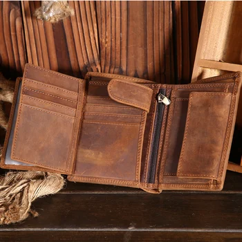 Portafoglio in vera pelle per uomo Mini borse per soldi borsa corta porta carte di credito tasca portamonete portafogli uomo piccolo solido Standard