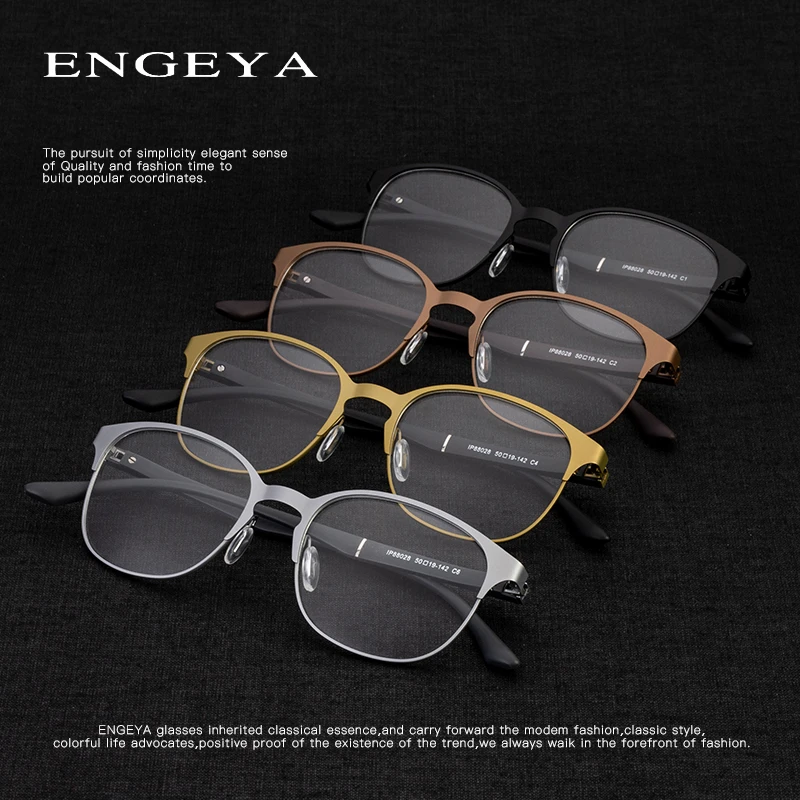Сплав Круглые очки оправа для женщин и мужчин прозрачный рецепт близорукость Модные оптические очки оправа# IP88028