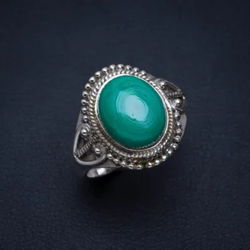 

Natural Malachite Handmade Unique 925 Sterling Silver Ring 7.5 A4021