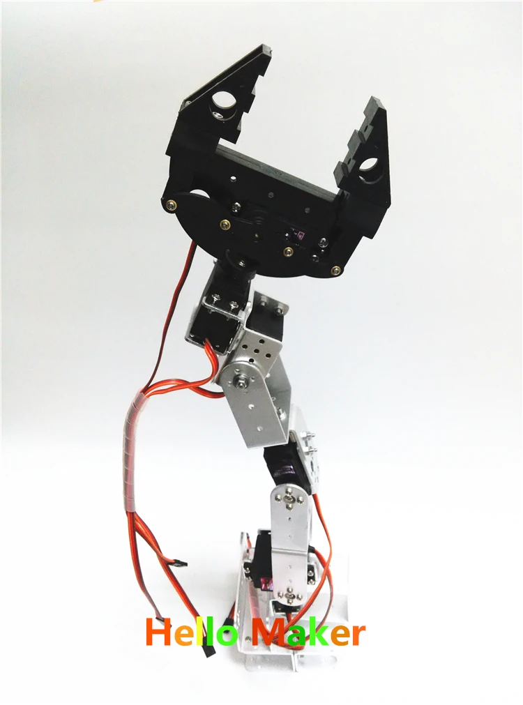 

Hello Maker H365 Industrial Robot Mechanical Arm 100% Alloy Six degrees of freedom Robot Arm Rack with 6 Servos