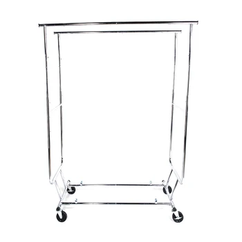 

Heavy Duty Steel Double-bar Garment Rack Hanger Silver-US Stock