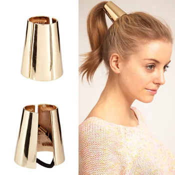 

Europe And The United States Retro Metal Taper Tail Hair Ring Alloy Gold Plated Polished Exquisite Hairshow Field Hair Ornaments