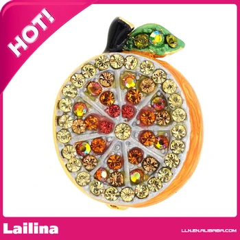 

Orange Fruit Crystal Pin Brooch 50mm hot sell
