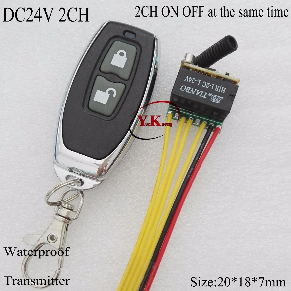 DC24V 2CH Micro Remote Switch NO COM NC Contact Wireless Switch 2CH ON ...