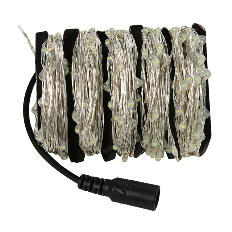 Warm White 10M/20M/30M/50M LED Silver / Copper Wire LED String Light Starry Christmas Fairy Lights with DC 12V Power Adapter