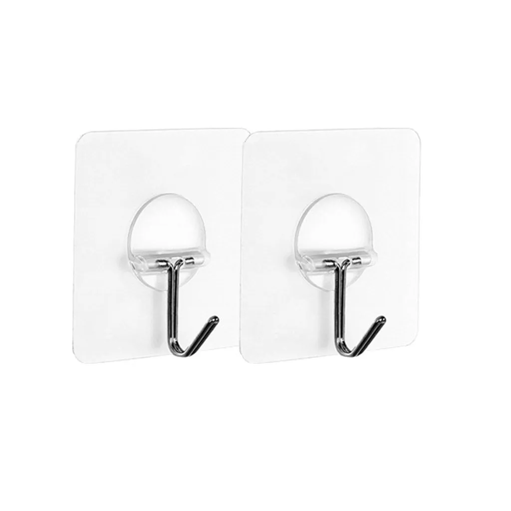 

New arrival no marks Hooks 2pcs Strong Transparent Suction Cup Sucker Wall hooks for hanging Kitchen Bathroom 2019 hot sale