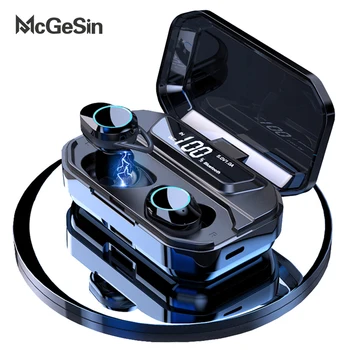 

G02 TWS Bluetooth 5.0 Earphone Stereo wireless earbuds IPX7 Waterproof Headphone with Mic 3300mAh Power Bank LED Power Display