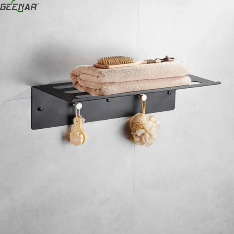 Black space aluminum towel rack, Nordic bath towel rack hotel bathroom